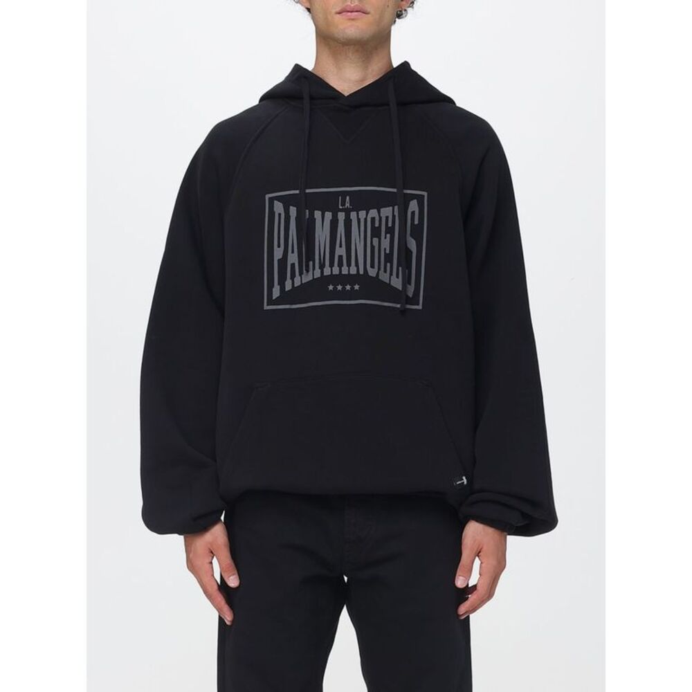 Palm Angels Men Palm Angels Oversized Logo Cotton Hoodie